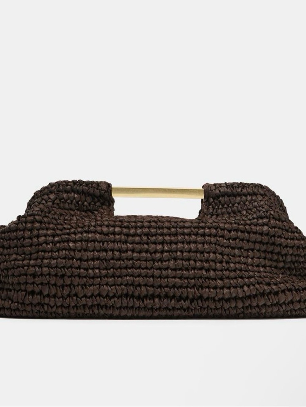 Zara Woven Clutch in Dark Brown